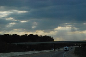 driving away from a weather front